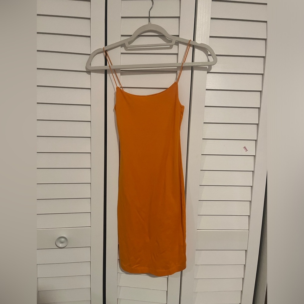 Zara Orange Bodycon mini Dress